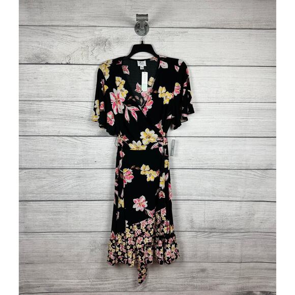 Donna Morgan Plus Size Sheriden Faux Wrap Floral Spring Dress Size 20W - Picture 1 of 10